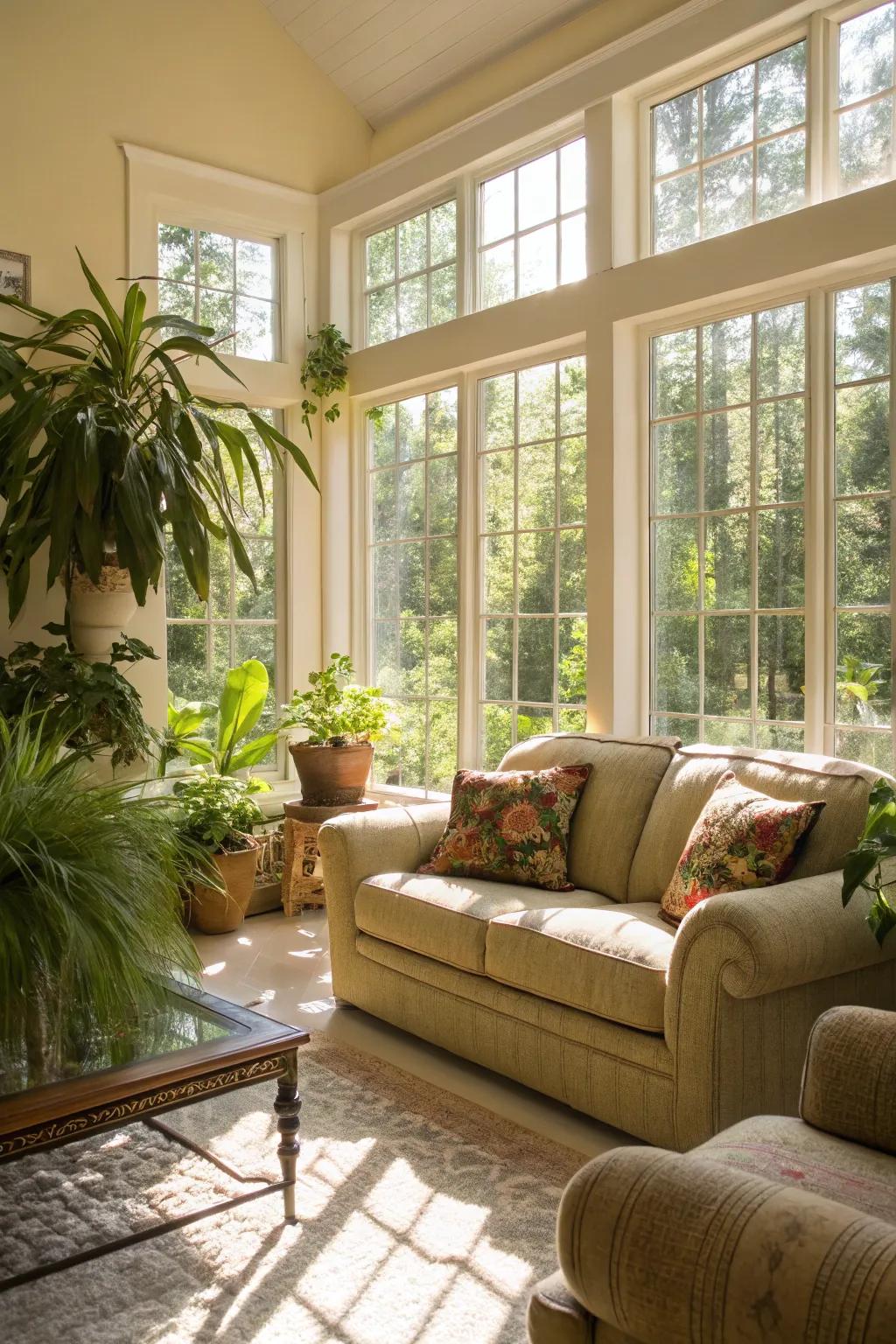 Embrace natural lighting for a bright and uplifting atmosphere.