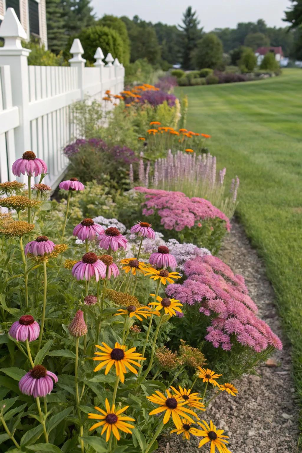 Drought-resistant perennials thrive even in tough conditions.