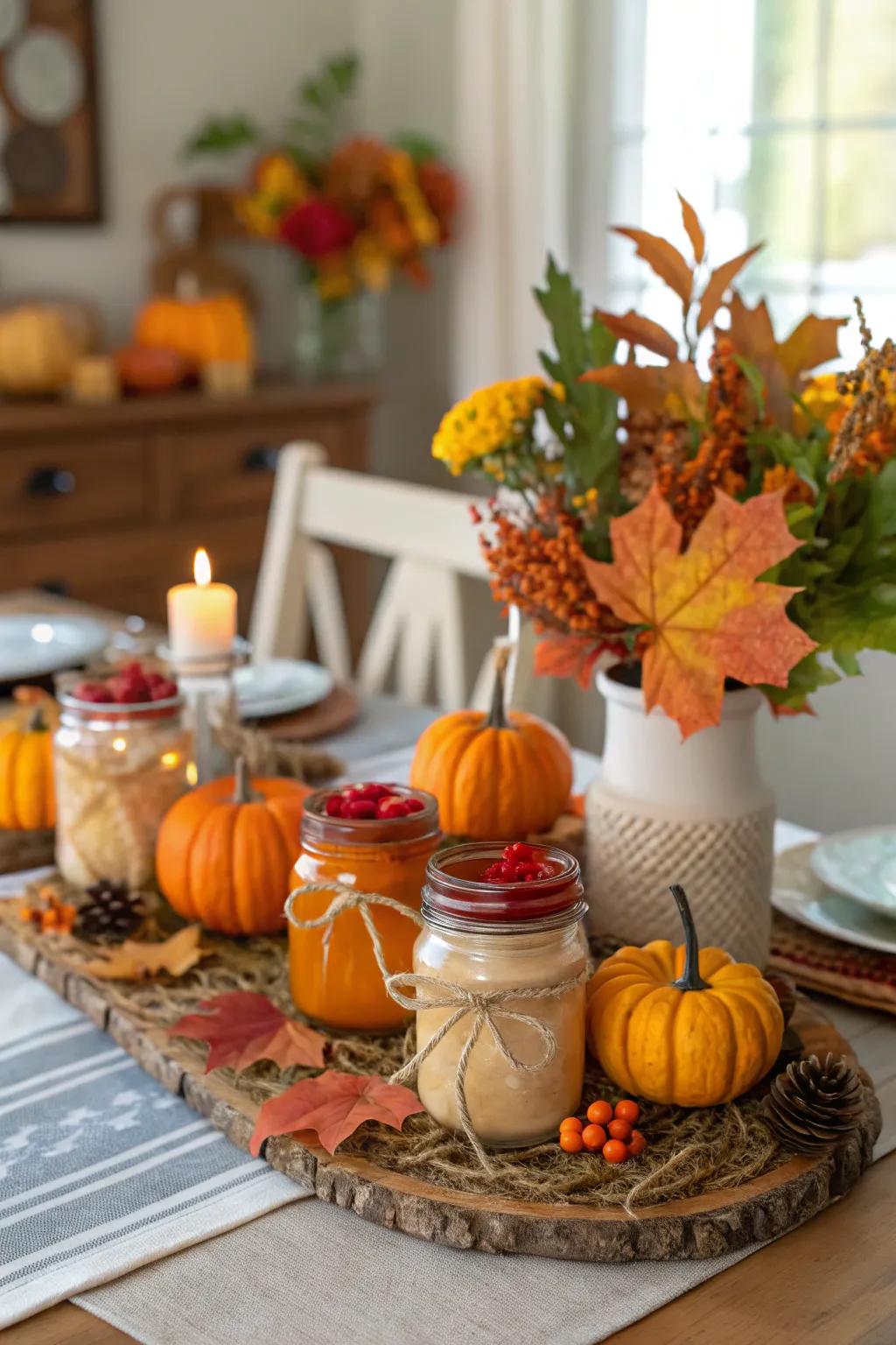 Commemorate the seasons by means of themed repurposed jars.