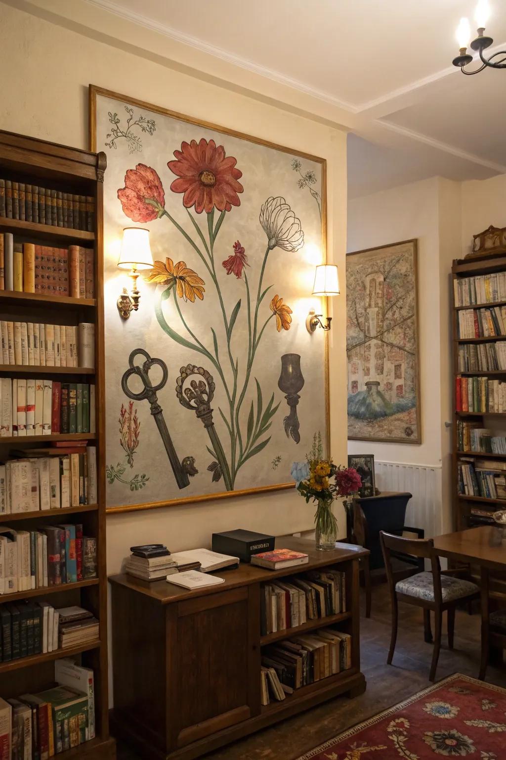 Keys blossom into flowers, symbolizing fresh starts.