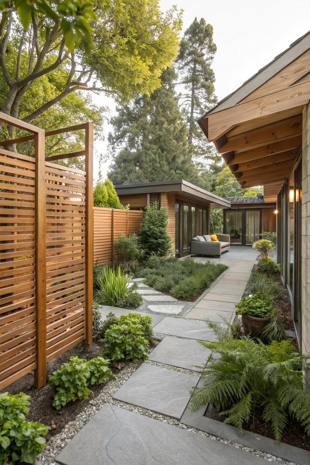 Concealment panels maintain seclusion without diminishing aesthetic value.