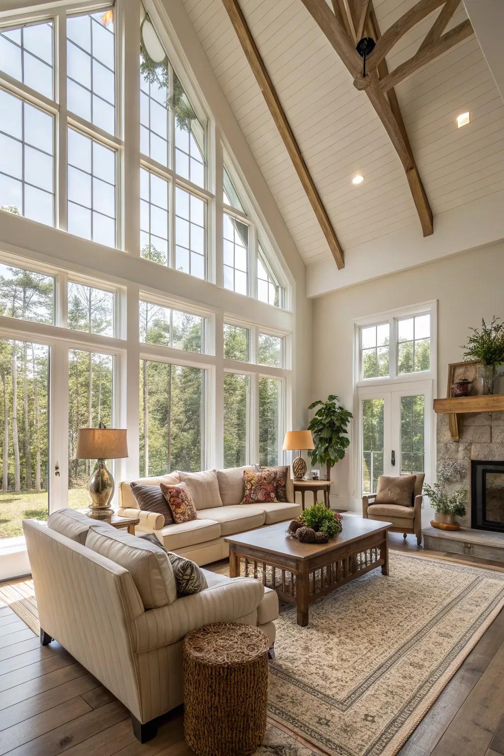 Elevated ceilings engender an airy, unrestricted atmosphere.