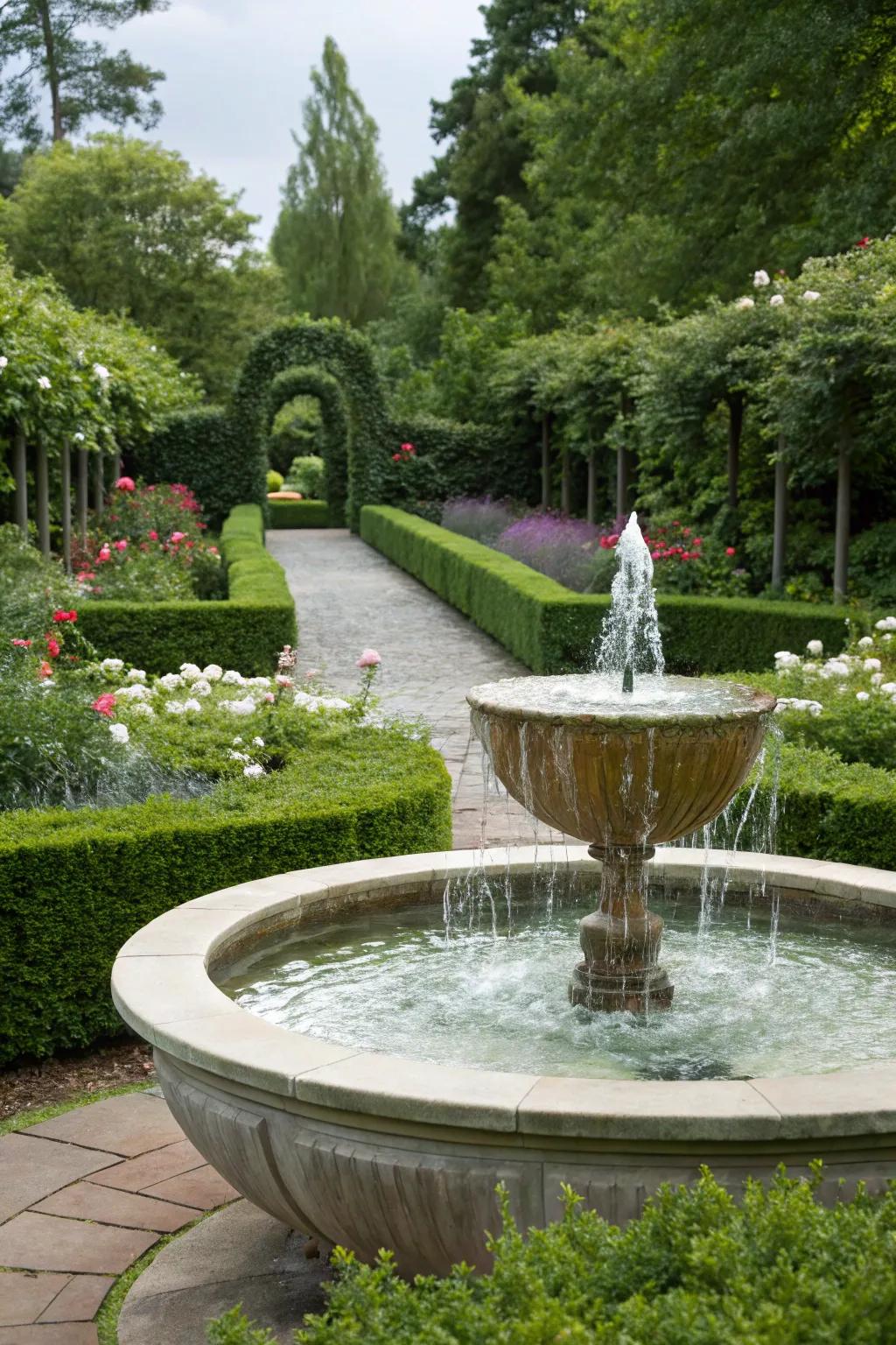 A water feature imparts a sense of serenity and elegance to any garden.