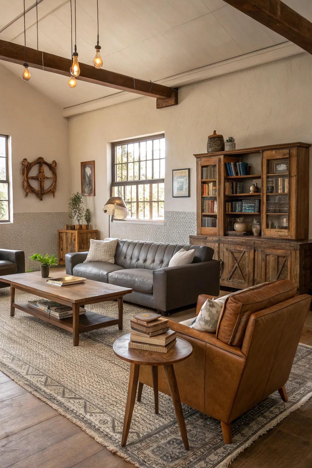 A flawless synthesis of contemporary and countryside furnishings.