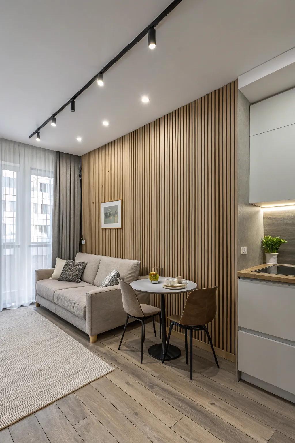 Vertical paneling bestows upon spaces an augmented perception of height and expansiveness.