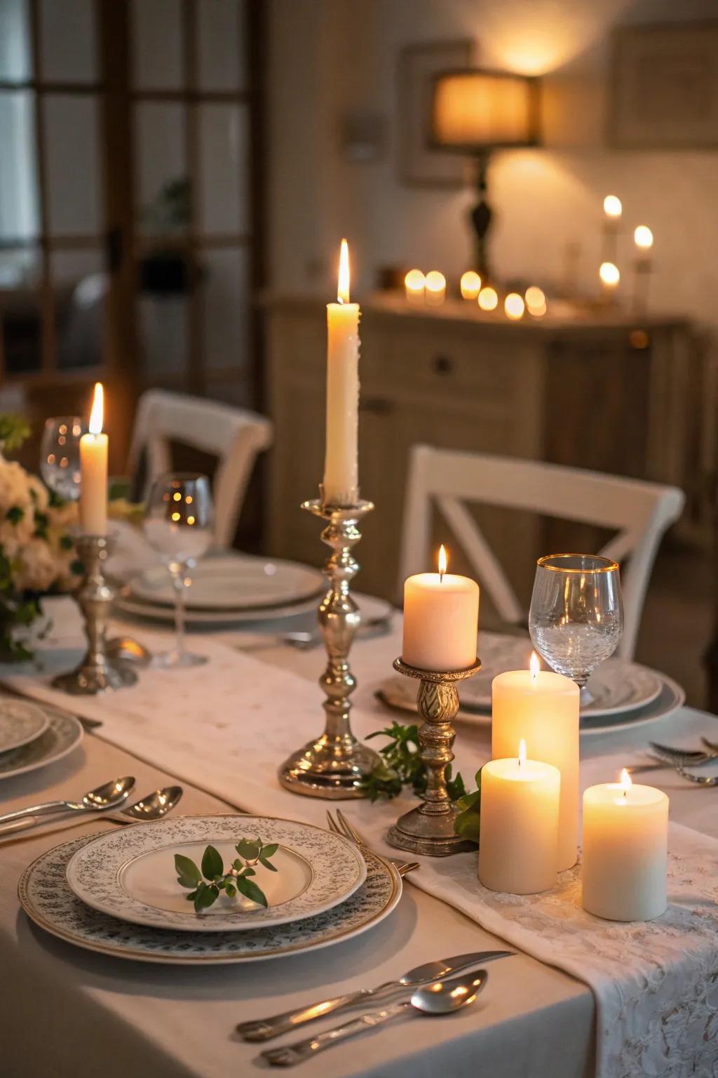 Candles generate a warm and welcoming ambiance.