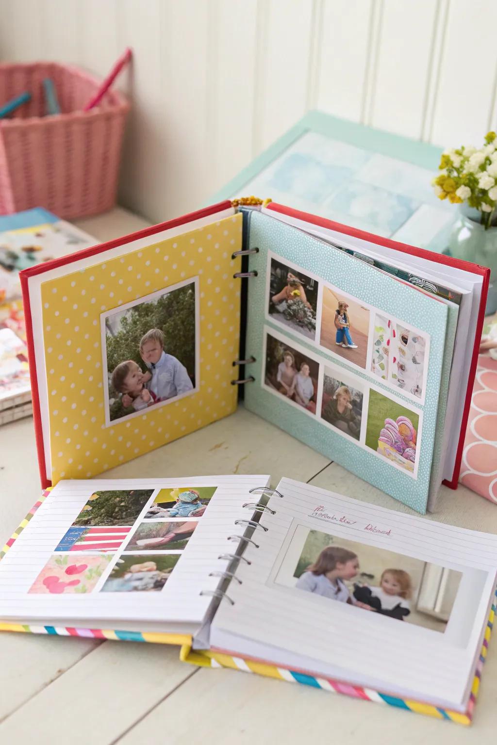Keepsake albums aid in preserving precious moments of twinhood.