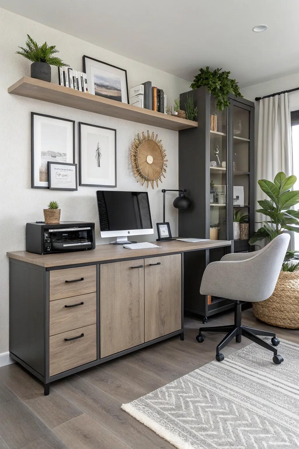 Refine your office using a stylish credenza cabinet.