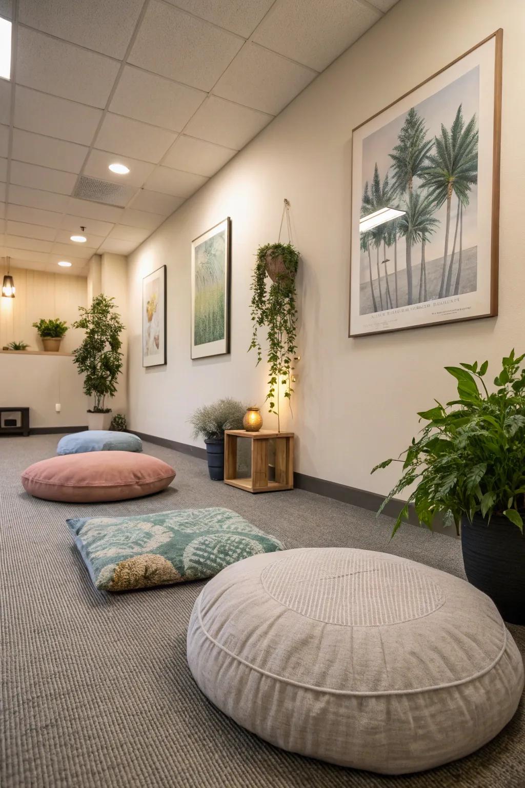 A tranquil meditation spot for moments dedicated to concentration.