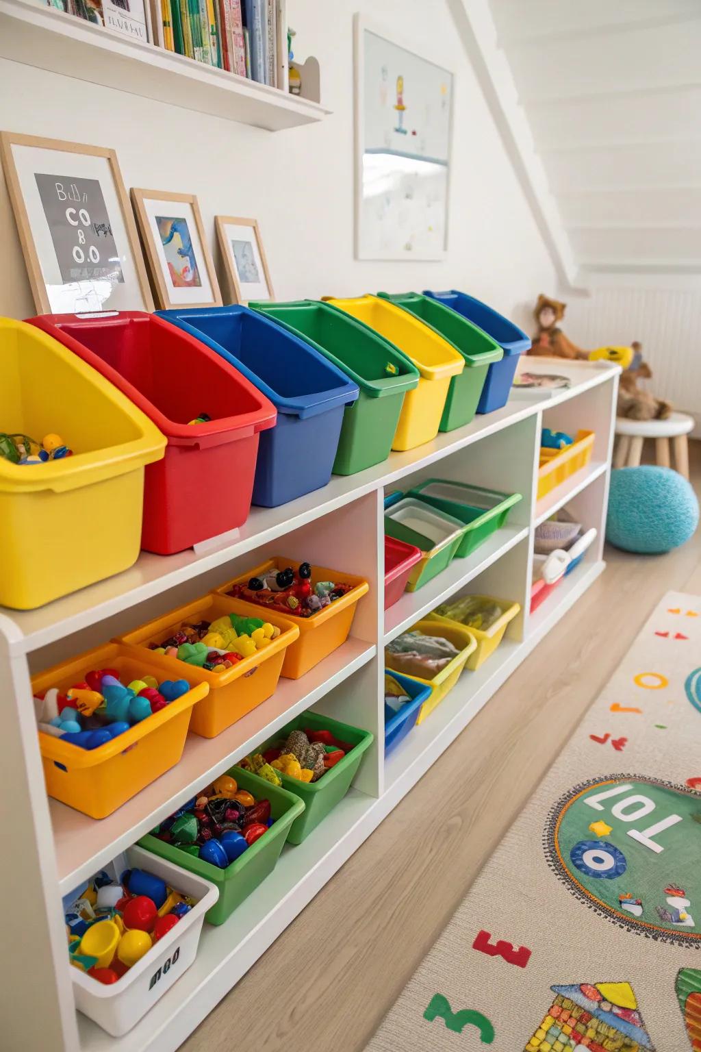Arranging and keeping things is simplified by color-coding.