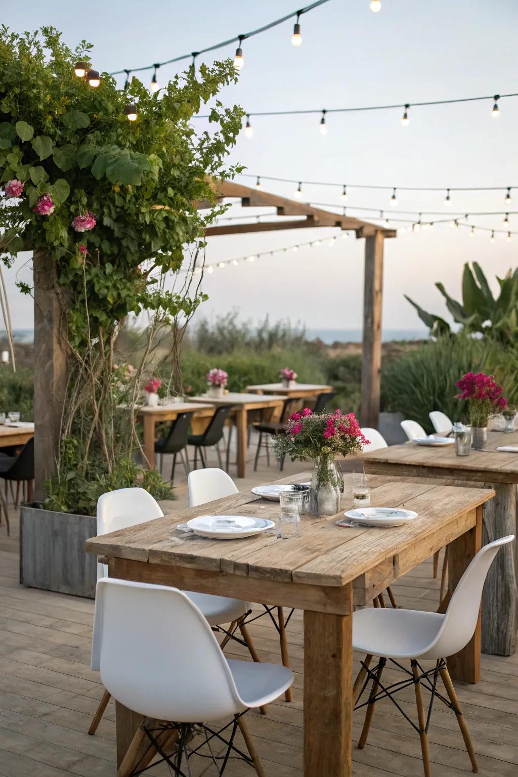 A chic amalgamation of unaffected and contemporary components in alfresco feasting.