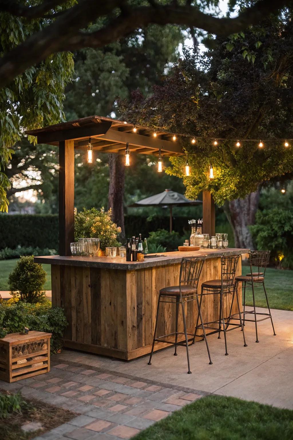 An exterior serving zone is ideal for hosting within your personal sanctuary.