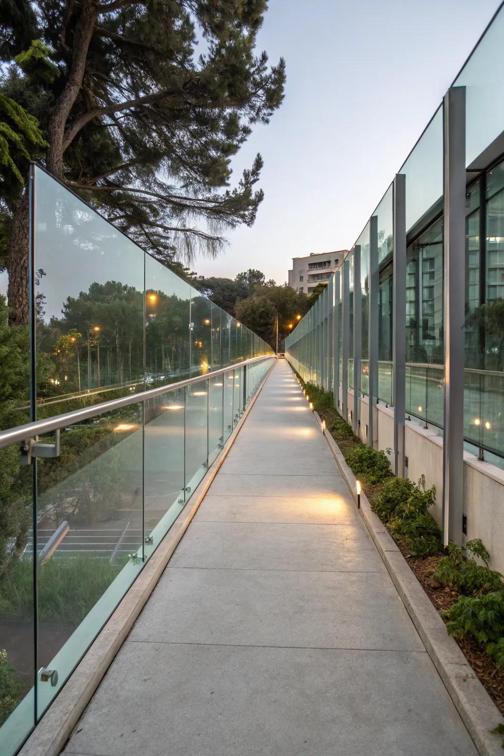 Transparent barriers deliver a sophisticated, unobstructed view.