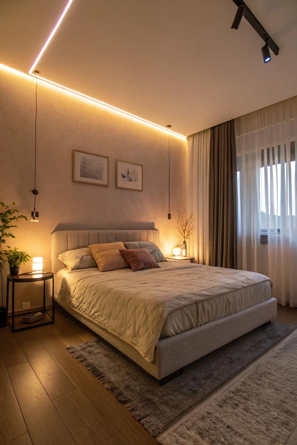 LED bands for a mellow, energy-conserving radiance.