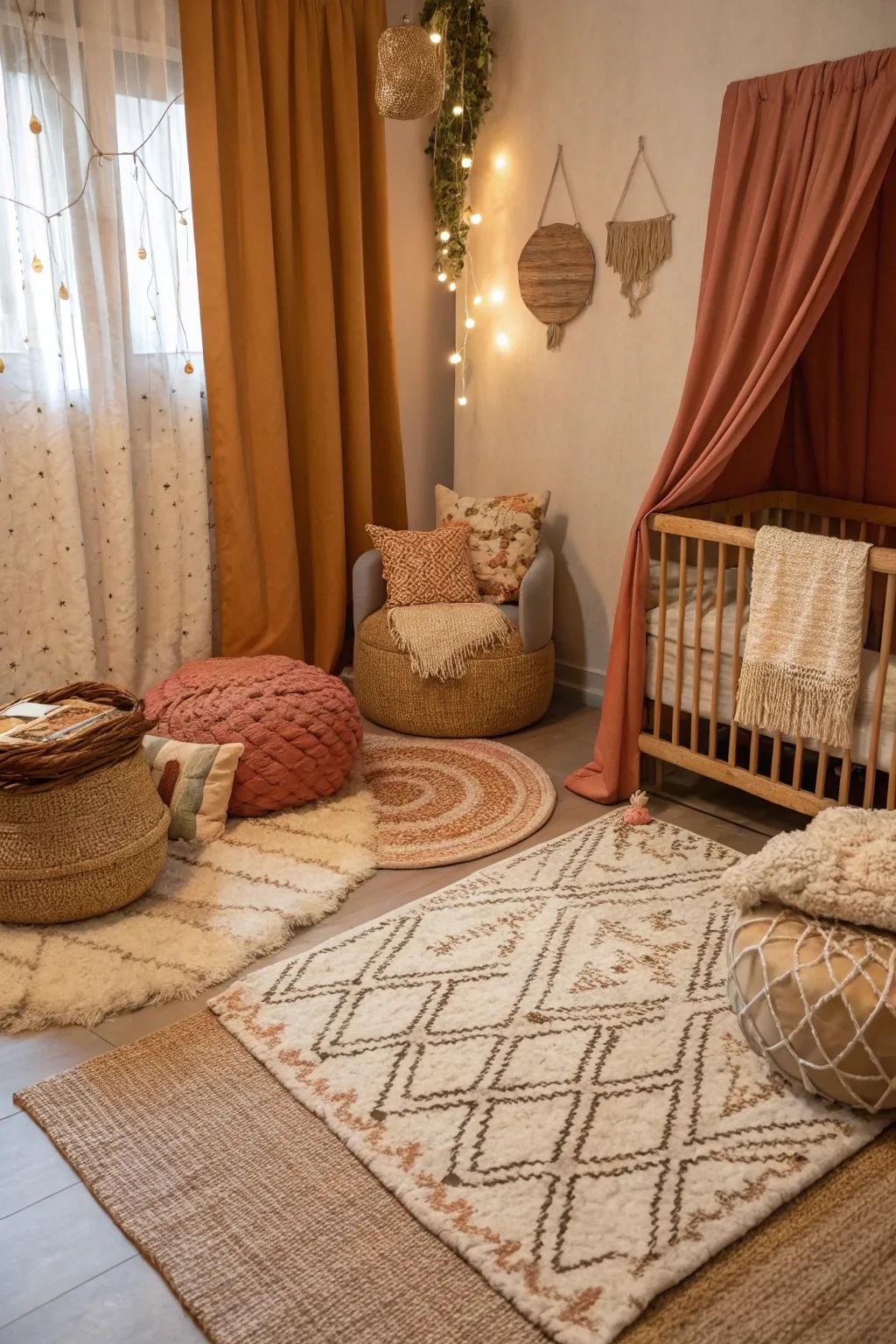 Comfortable textures append warmth and solace to any nursery environment.