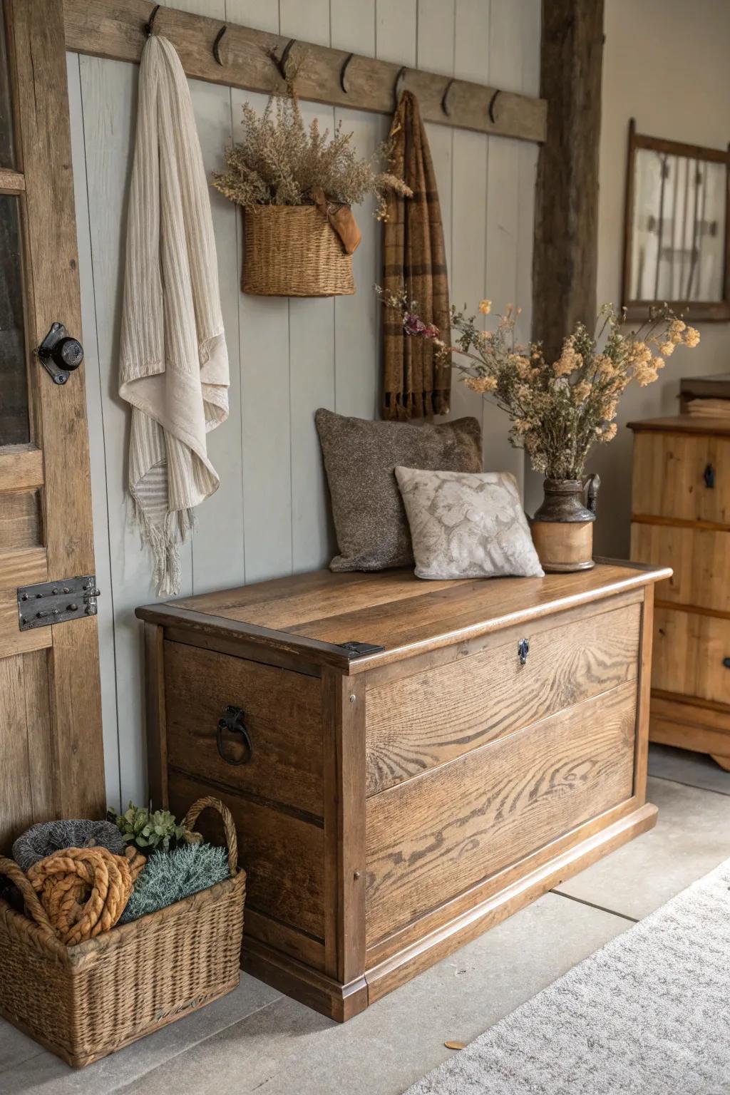 Countryside charm with a faux timber grain finish.
