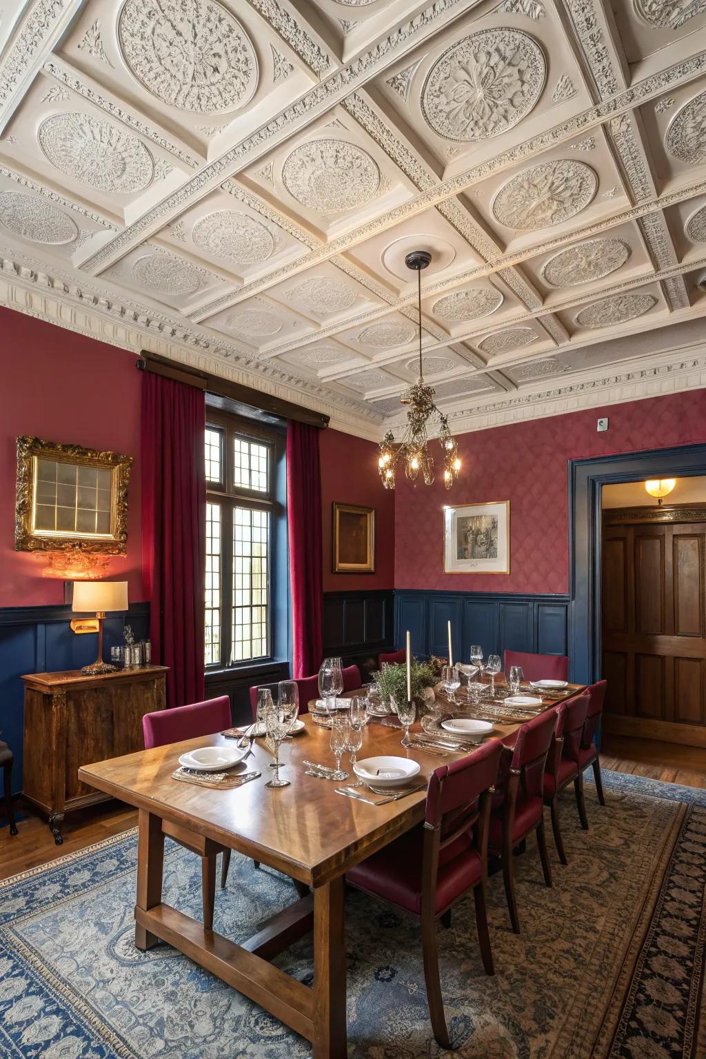 Segmented ceilings deliver dimension and grace to dining spaces.