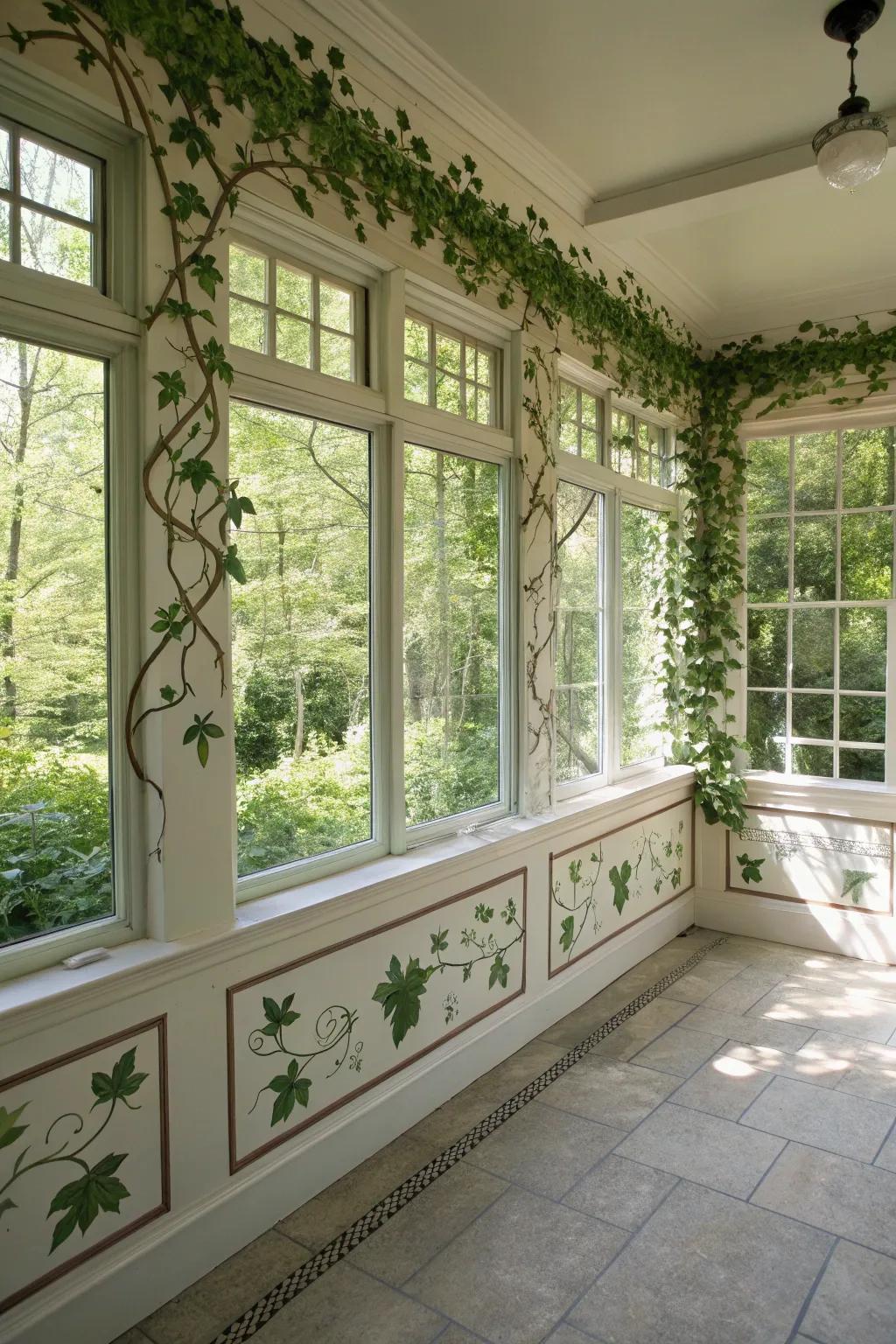 Cultivate a serene retreat with nature-themed borders.