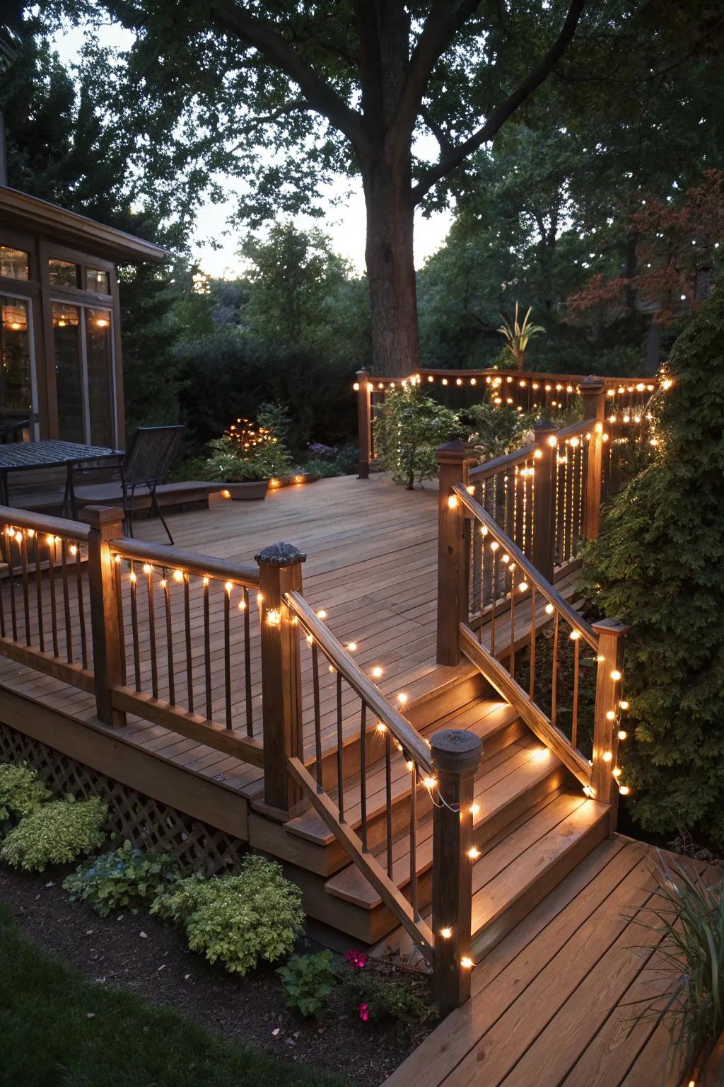 Deck lights add an element of sophistication.