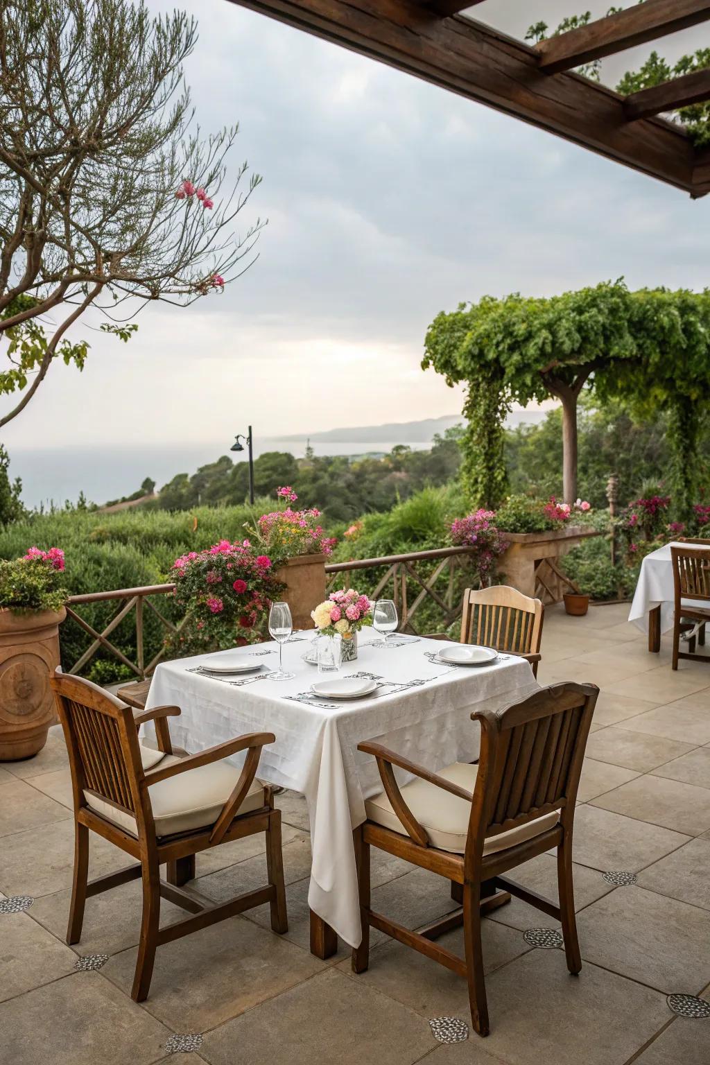 Relish meals outdoors with a perfectly set dining space on your patio.