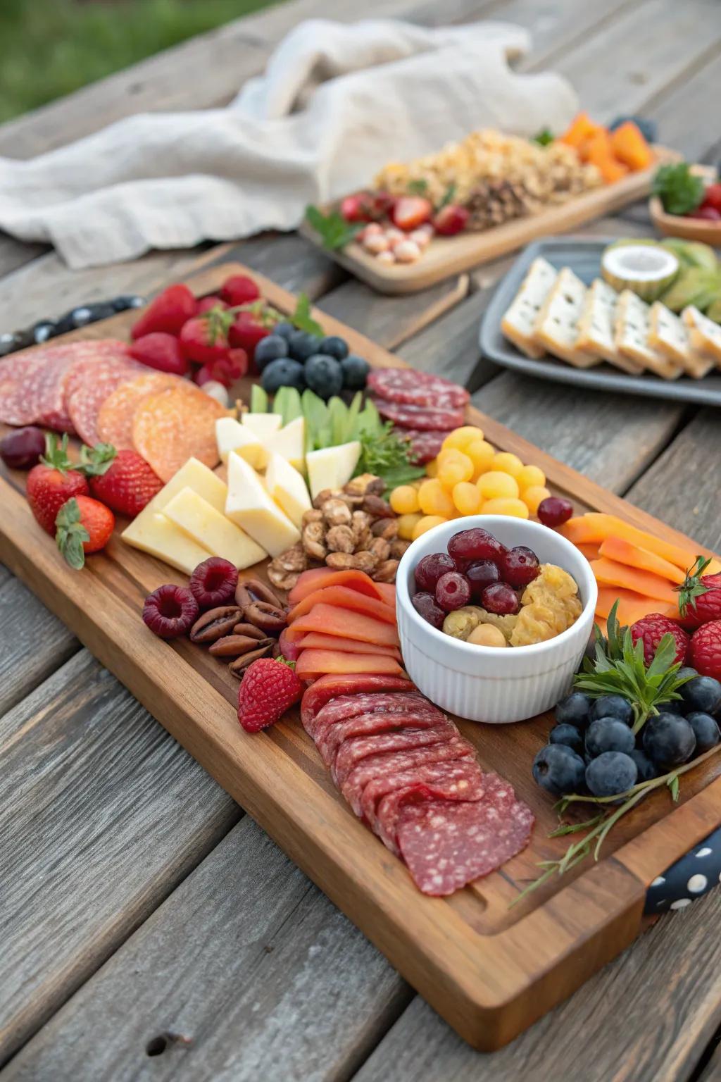 A skillfully arranged cured meat display enhances the repast venture.