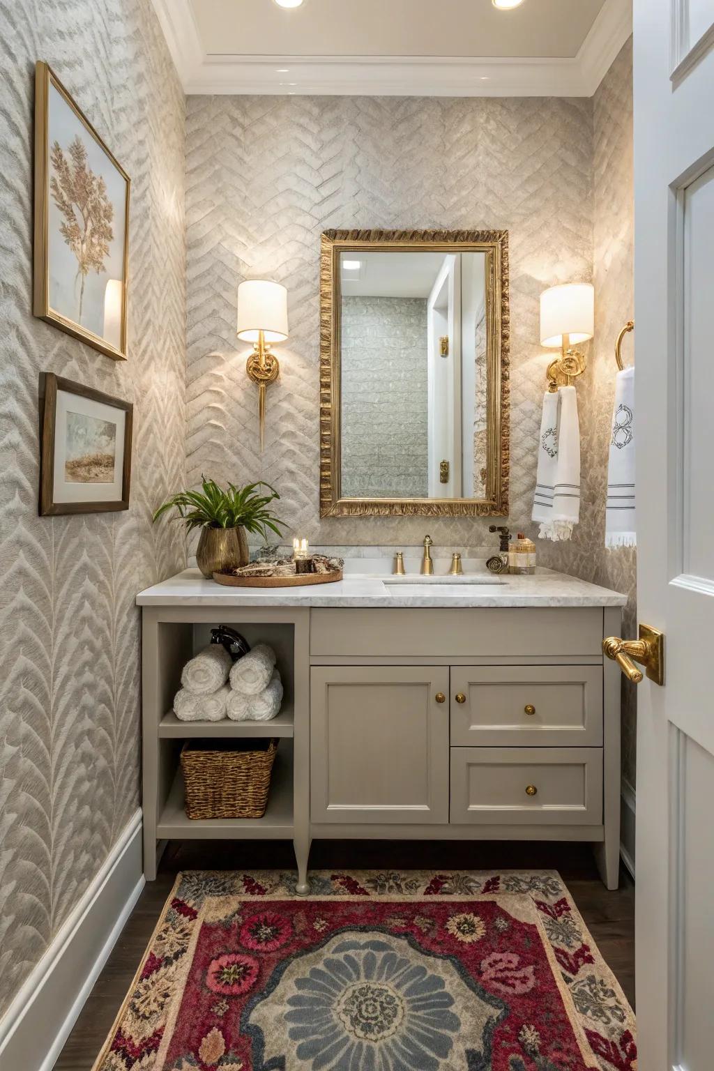 A combination of textures in wallpaper leads to greater depth and visual interest.
