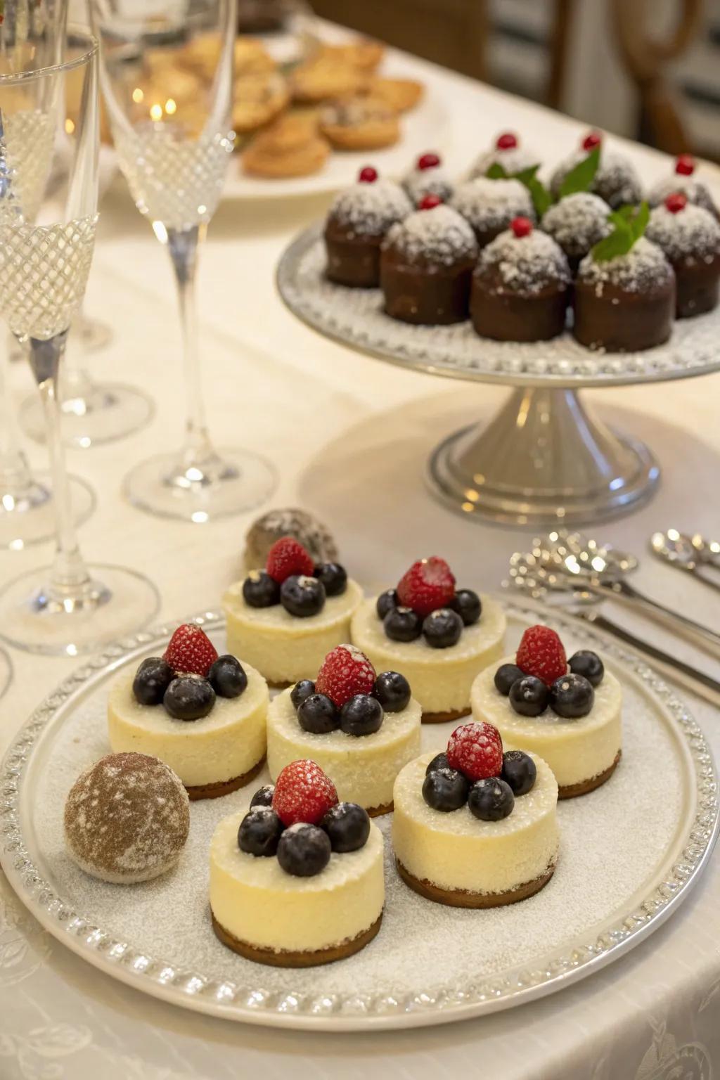A lavish dessert arrangement to conclude the night flawlessly.