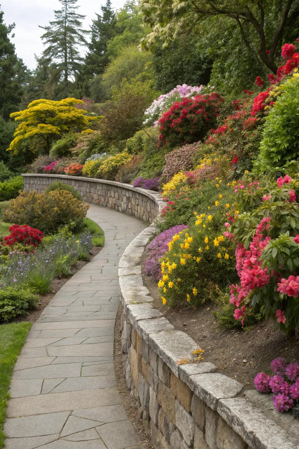 Curved walls usher a sophisticated flow into garden landscapes.