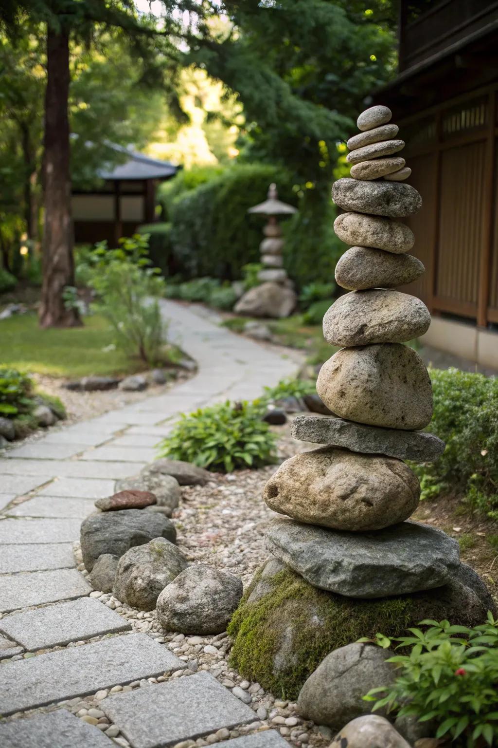 Ignite creativity through exceptional shoreline stone sculptures that introduce personality to your garden.