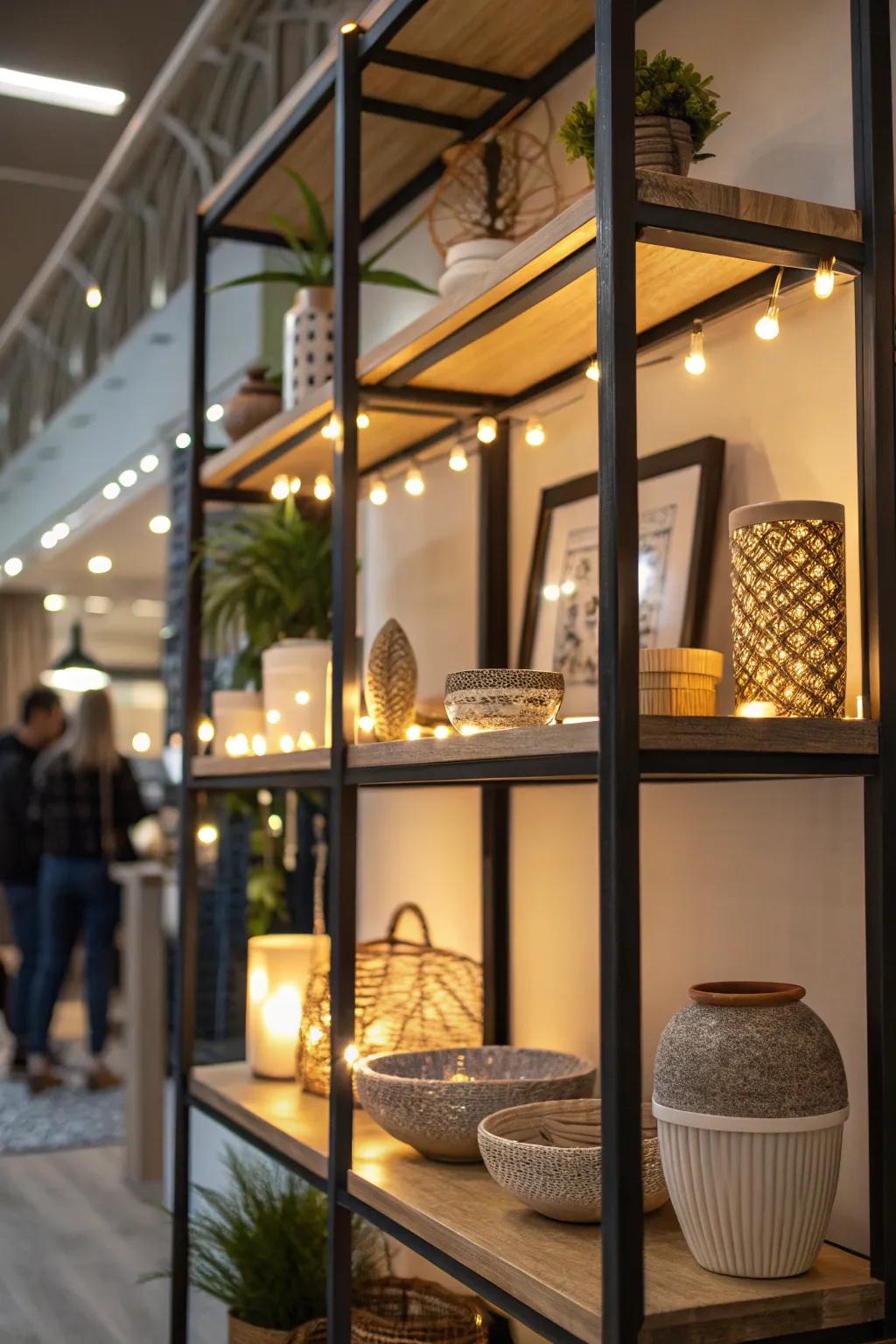Introduce depth and dimension with LED accent lights, elevating the presentation of your cherished collectibles.