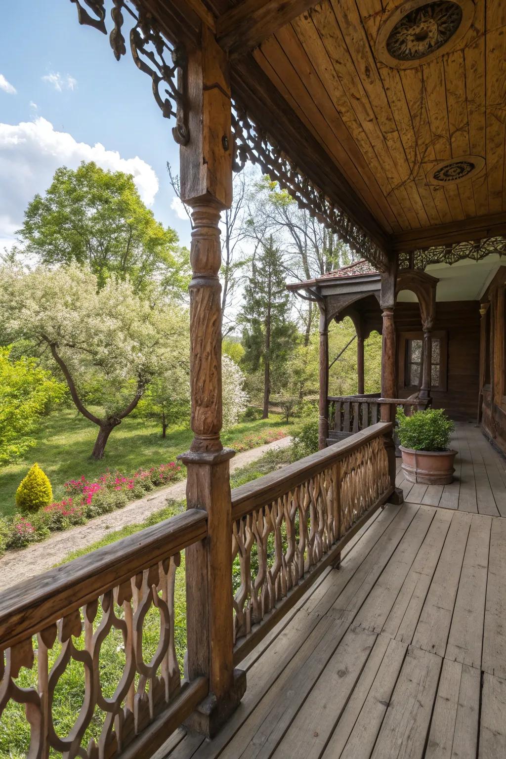 Hand-built banisters append a personal, artistic trace.