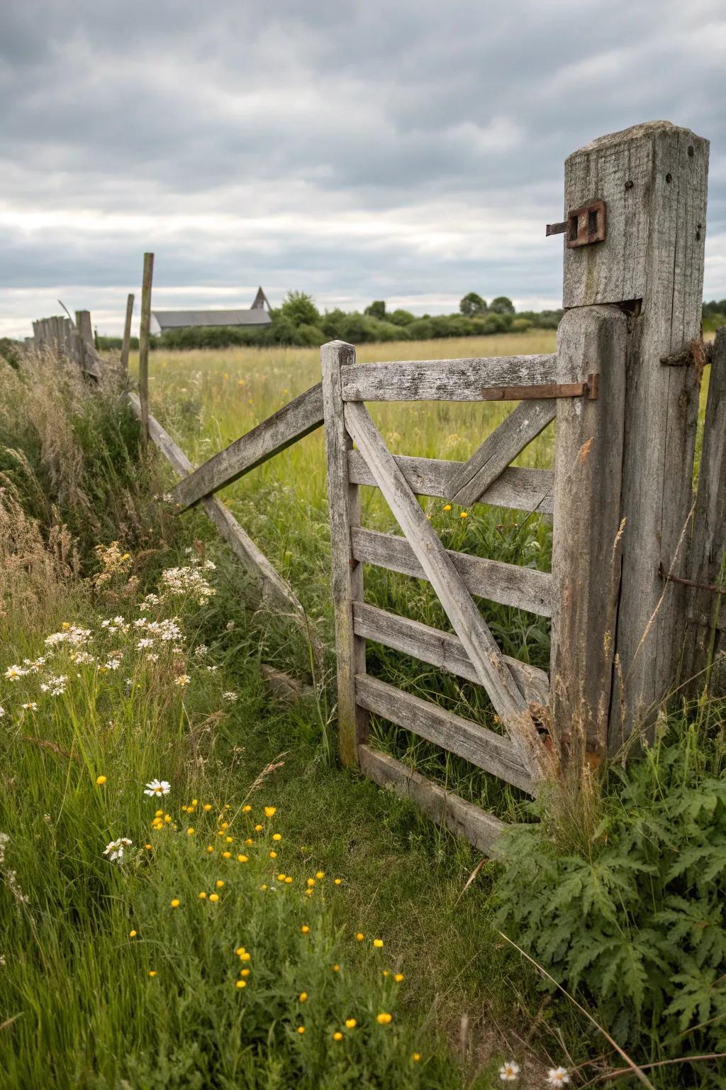 A rural portal with the graceful aesthetic of naturally aged timber.
