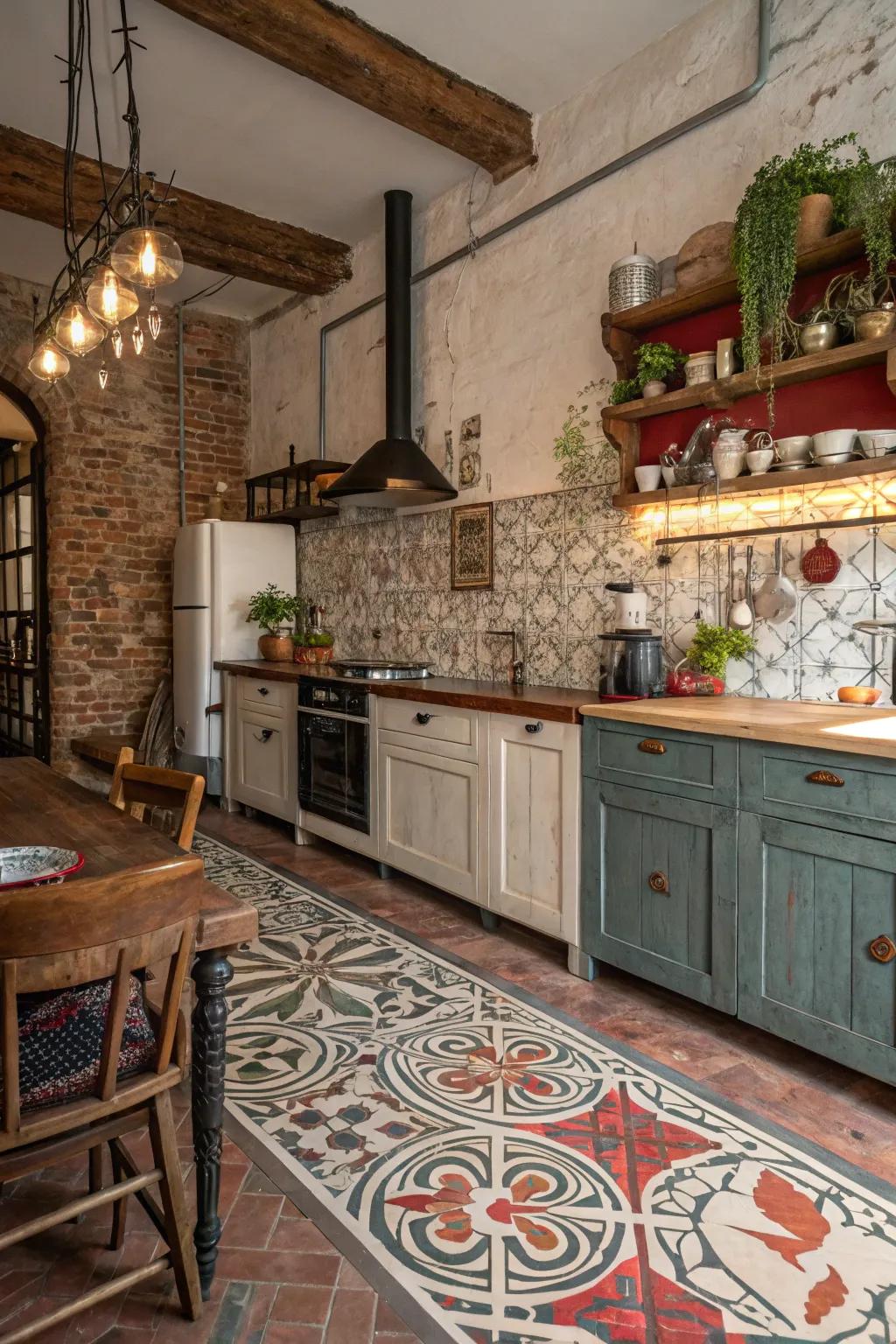 Ornamental concrete tiles create a striking and stylish statement.