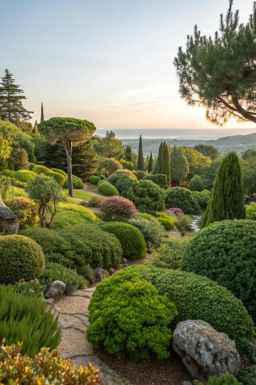 A vibrant garden replete with abundant verdure.