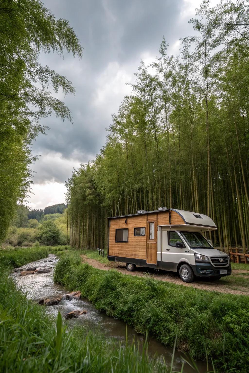 Bamboo panels offer a siding choice that is both sustainable and fashionable for RVs.