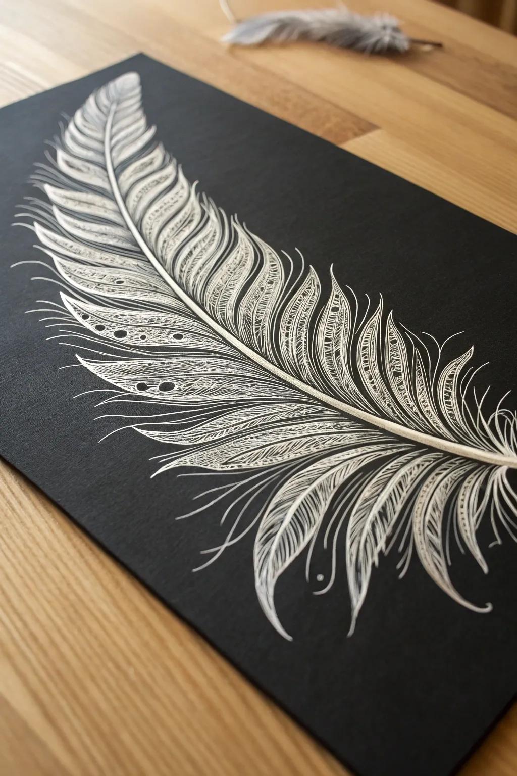 Explore the refined artistry of high-contrast scratchboard art—where simplicity converges with dramatic expression.