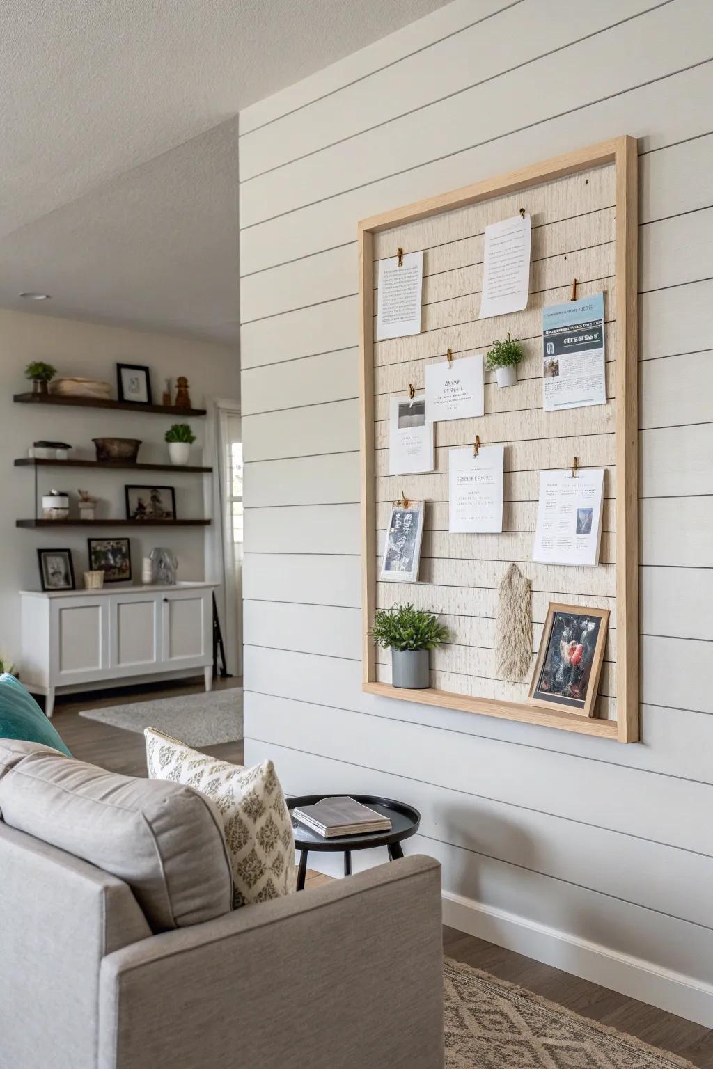 Embrace simplicity using a minimalist grooveboard notice board.