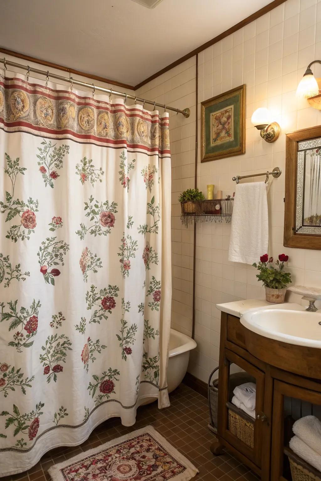 Vintage patterns contribute an attractive hint of the past.