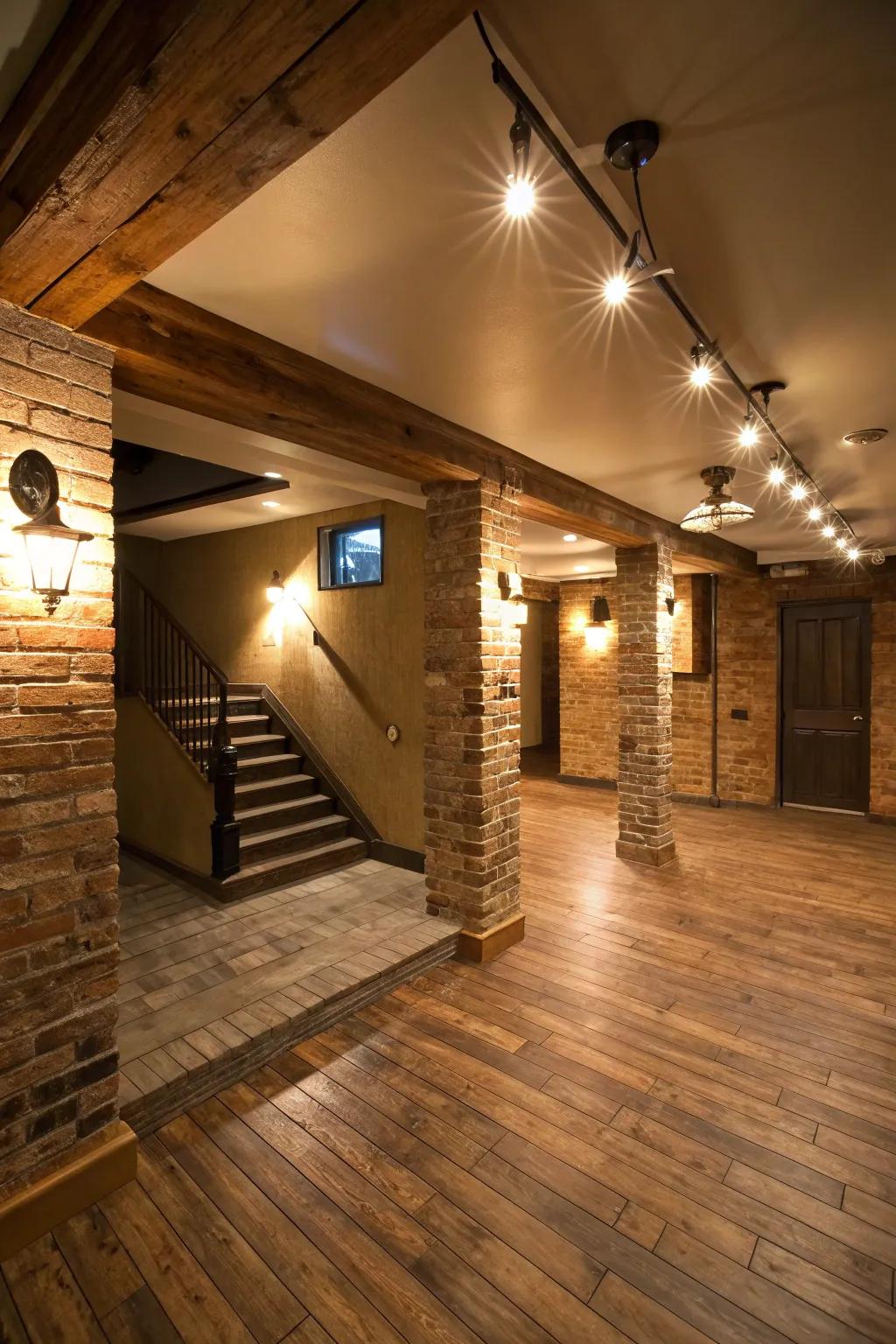 Ample lighting converts your basement into a welcoming haven.