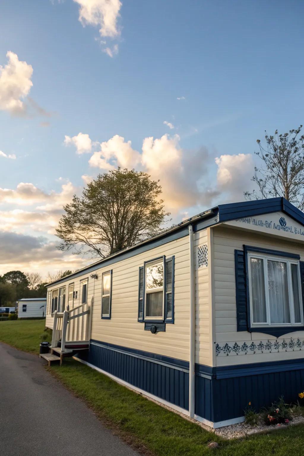 Dual-tone schemes enrich depth and allure to your mobile home's design.