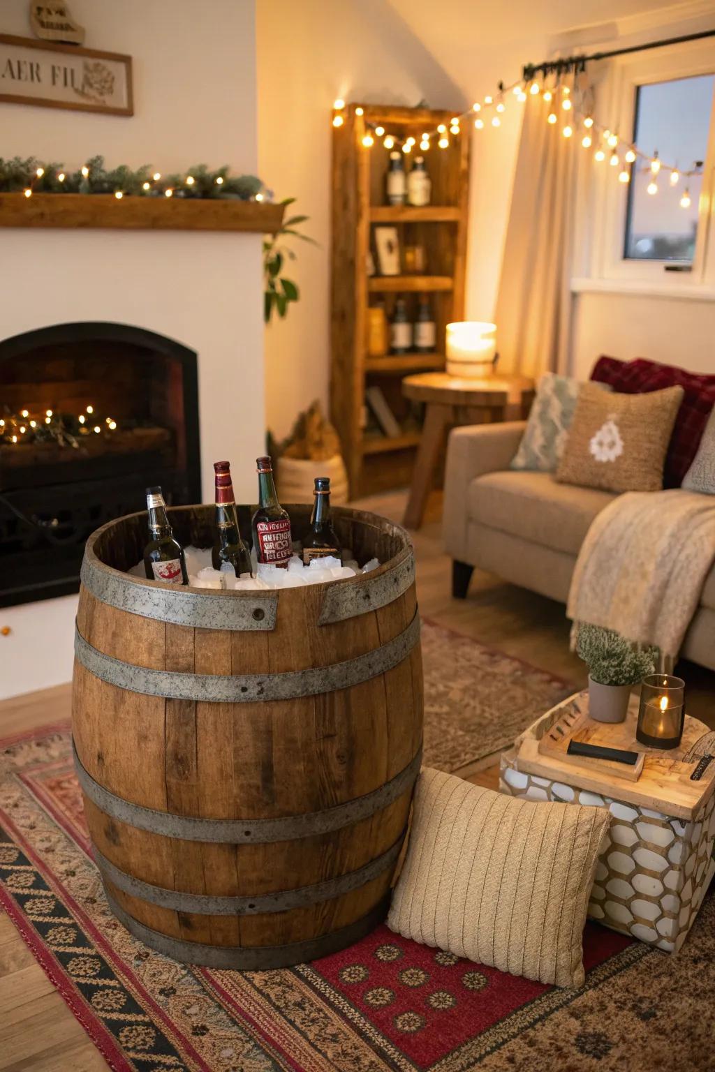 Earthy cask ale upright cultivating a snug atmosphere.