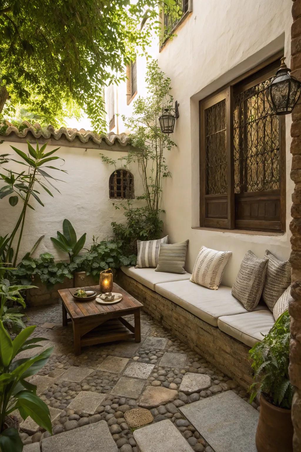 A recessed area creates intimacy and depth in small spaces.