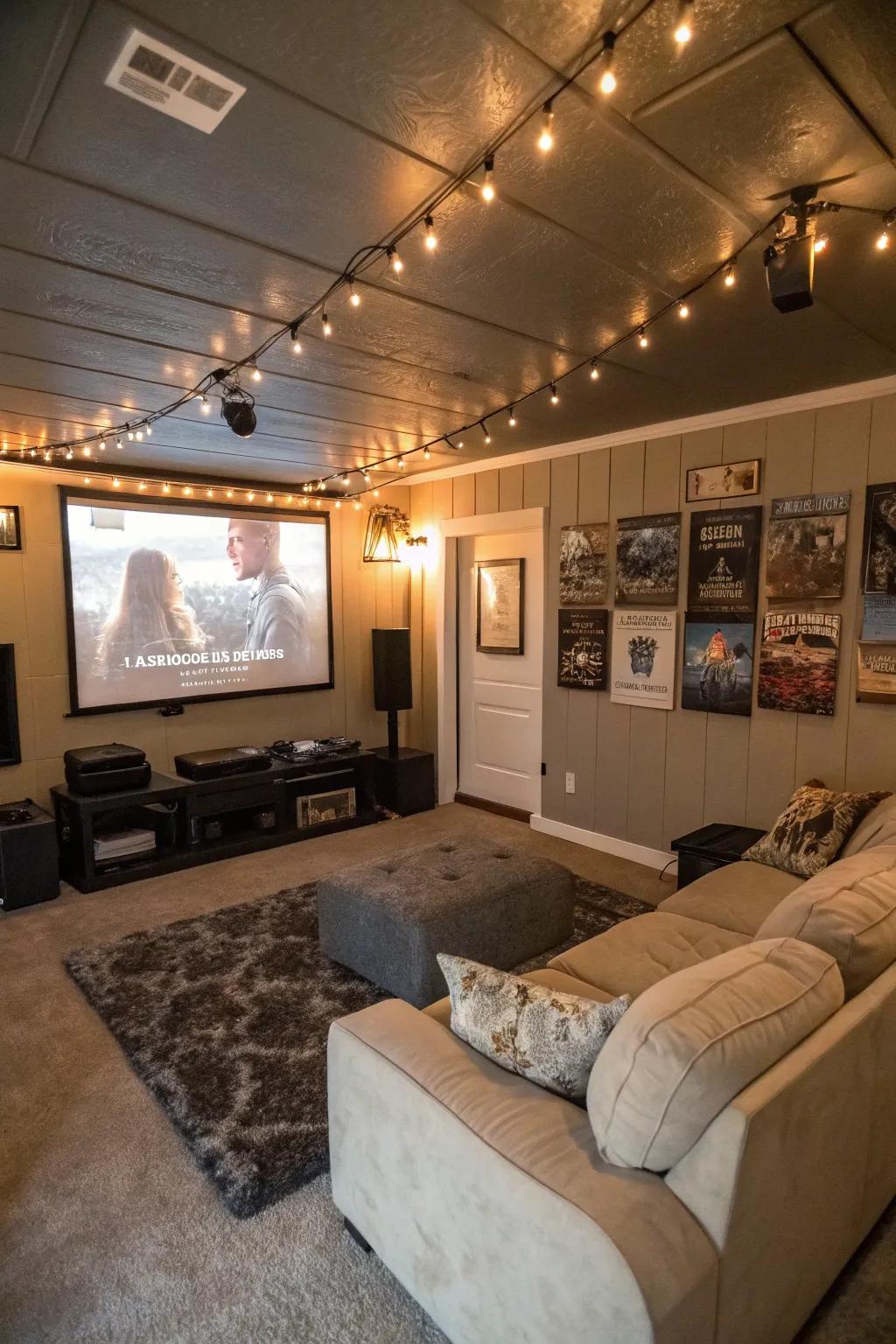 A small garage creates a movie escape.