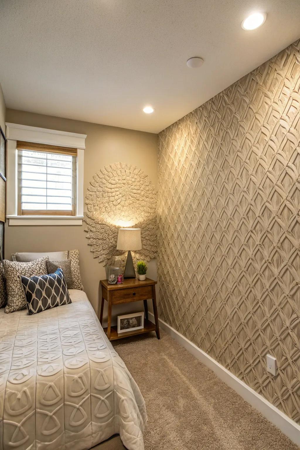 Accent walls contribute depth and intrigue.
