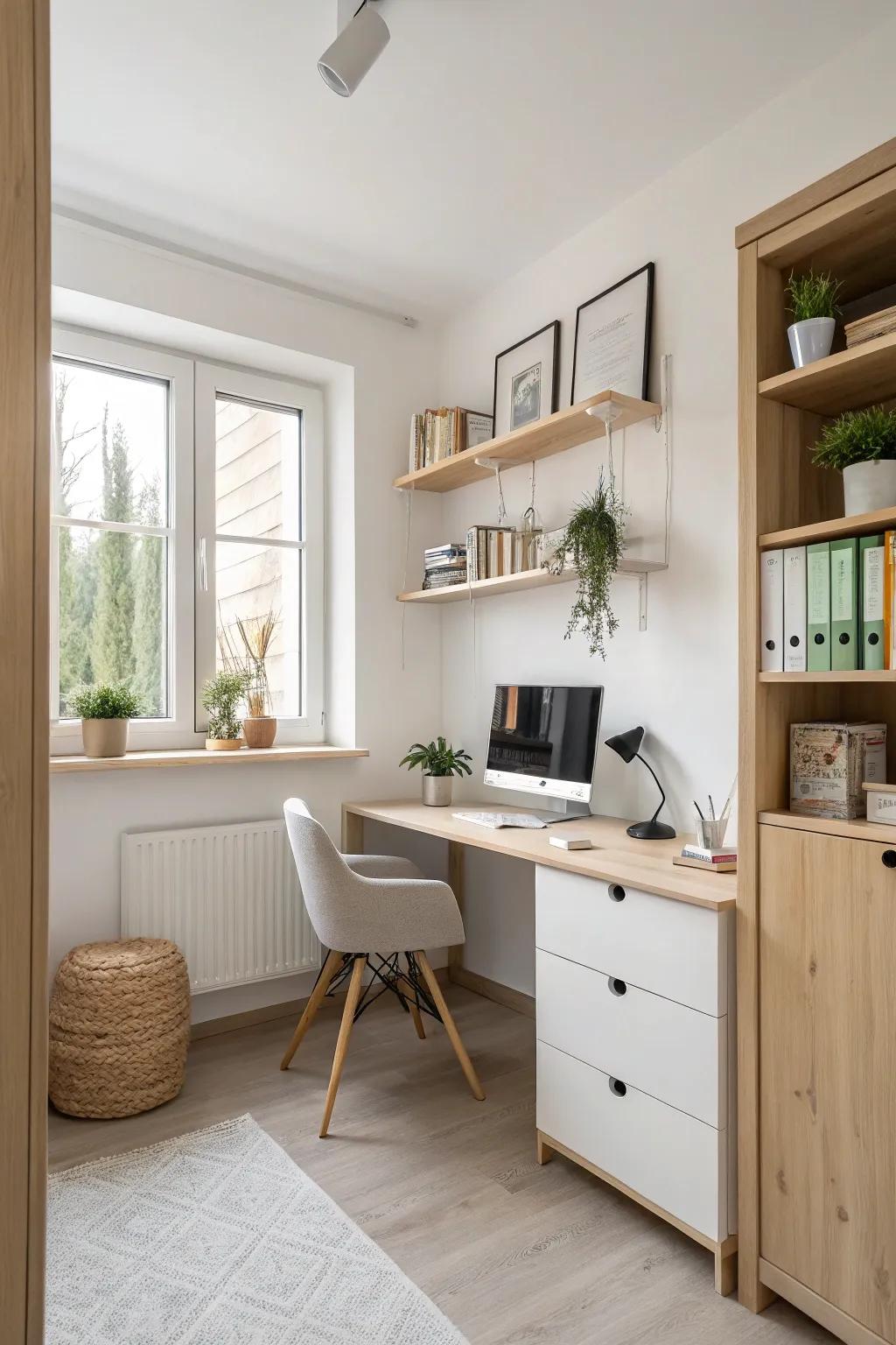 Neutral colors encourage a peaceful atmosphere and the illusion of extended space.