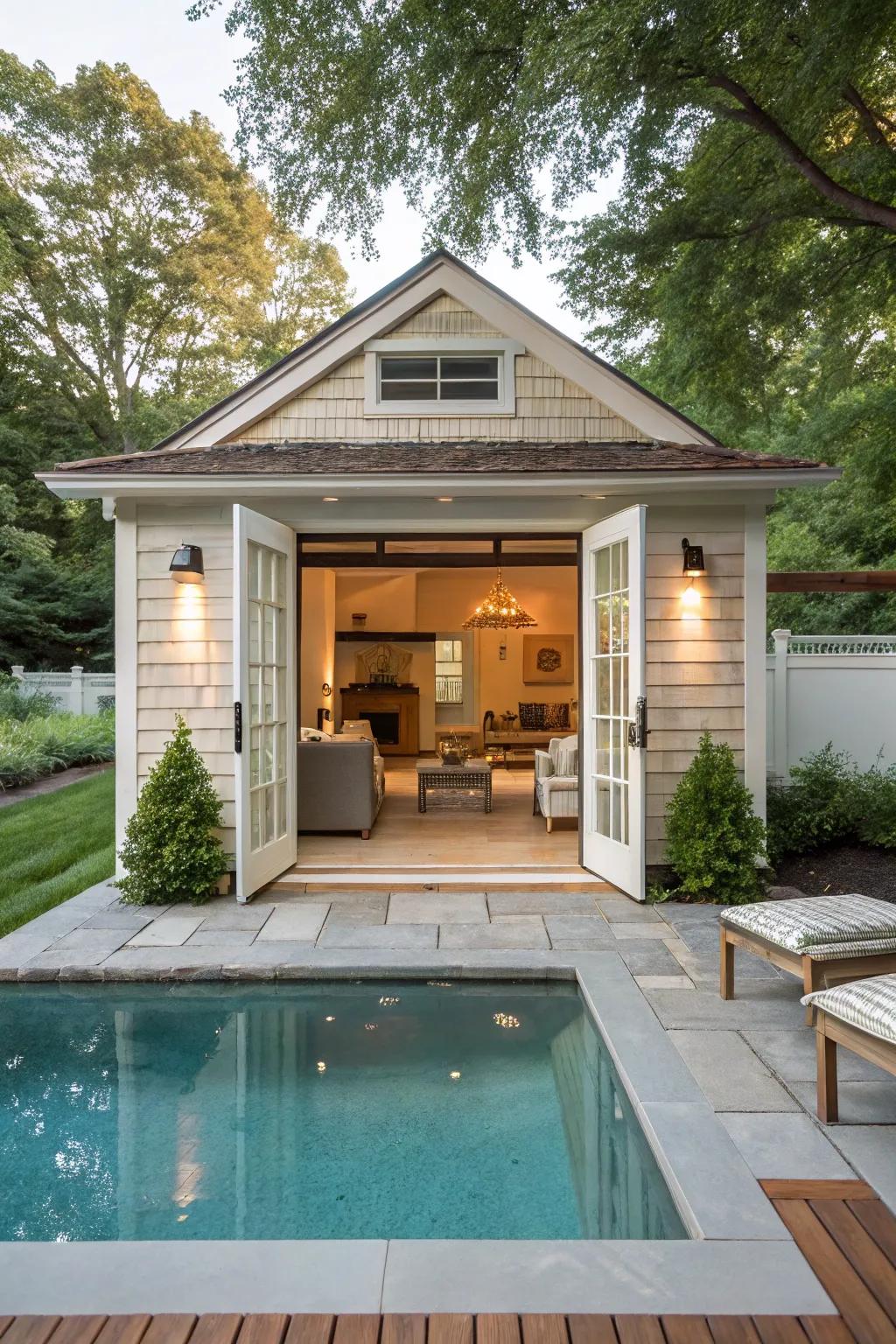 Consistent rapport between the interior and exterior spaces.