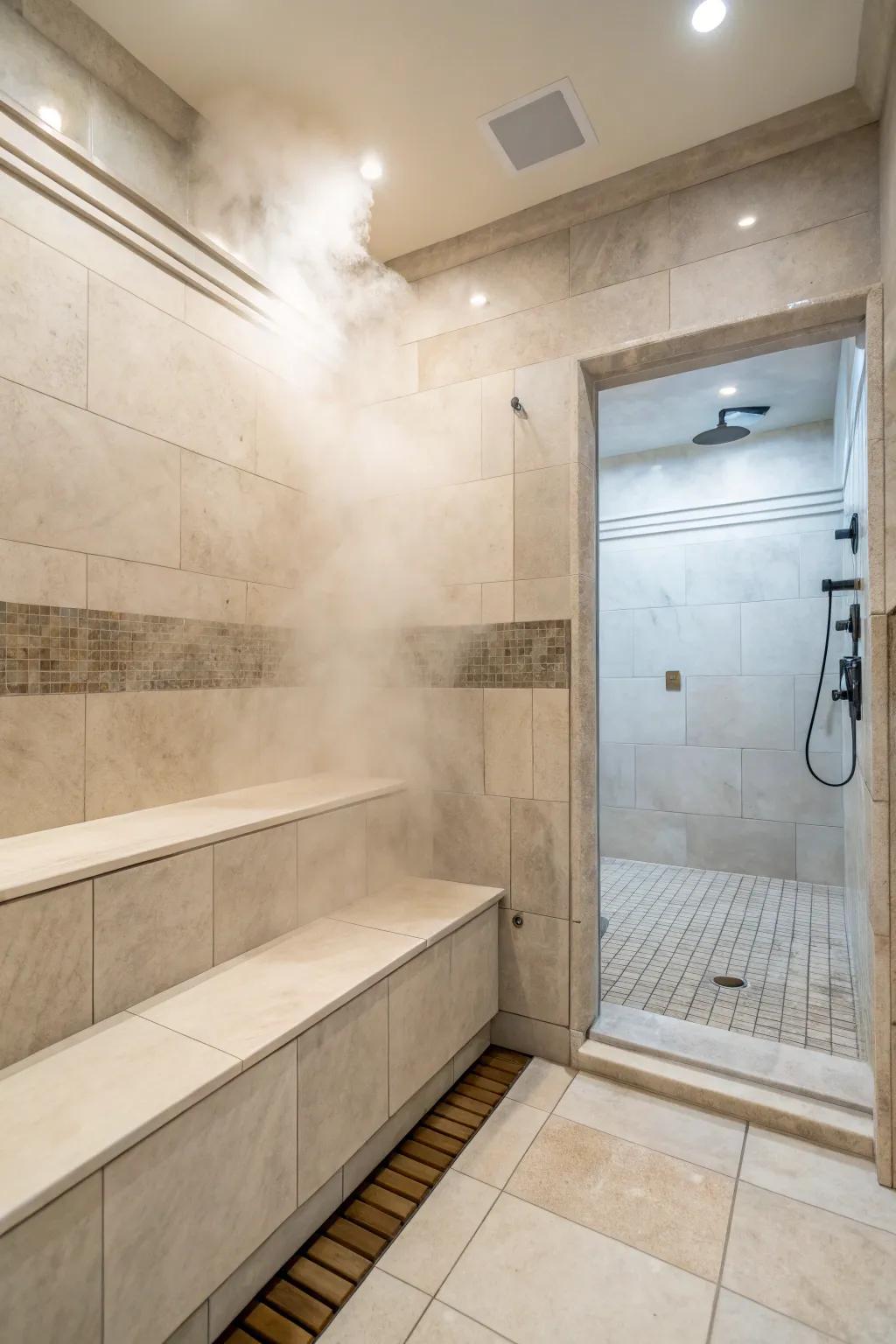 Balanced hues create a pacifying and enduring steam experience.