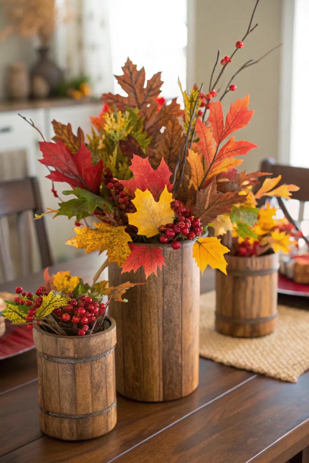 Wooden elements contribute a countryside-inspired attraction to your aesthetic.