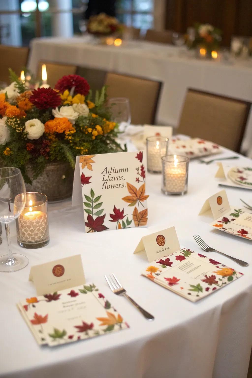 Personalized seating markers offer a meaningful gesture.