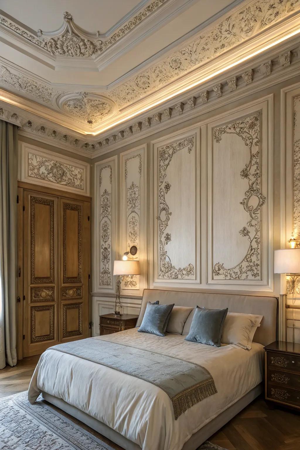 Decorative trim introduces architectural interest and depth.
